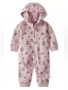 9M Little Planet by Carter's Baby Girls Hooded Quilted Floral Coveralls 9 Months